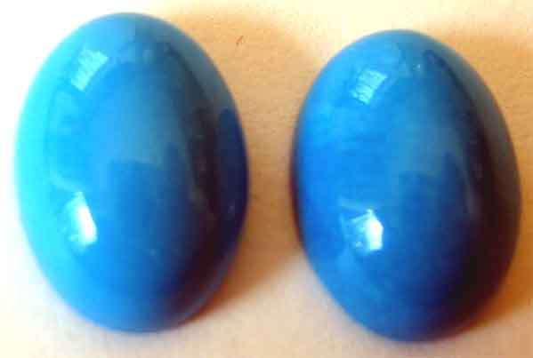 2 piece 8.00x 6.0mm oval cut Turquoise T.W. 3.44 ct.