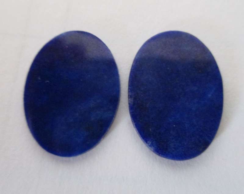 16.00 x 12.00mm Oval flat cut Genuine Lapis Lazuli T. W.  5.02ct [ 2 piece]