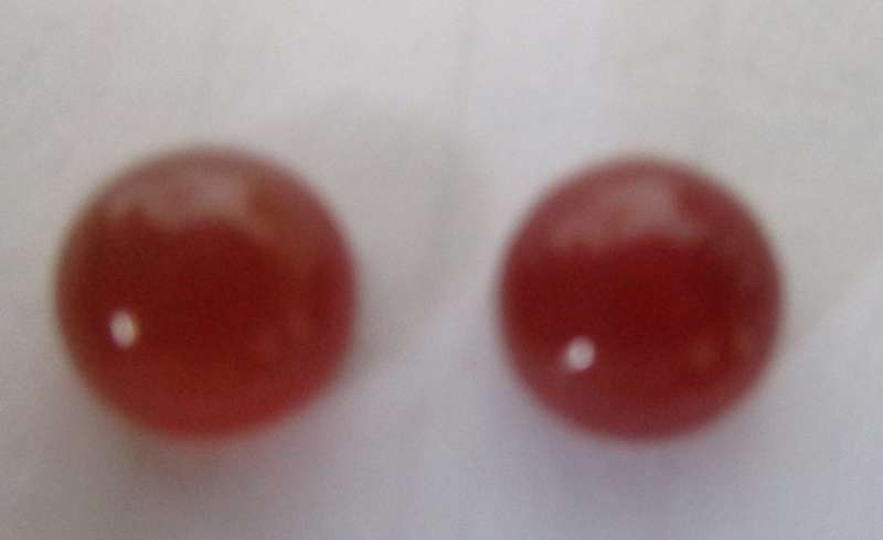 2 Piece 6.10mm Round cut Carnelian, T.W. 1.76ct [price for both]