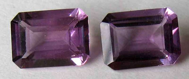2 pieces of  8.00 x 6.00 mm Emerald - faceted cut Amethysts T. W.  2.51 cts. Price for each