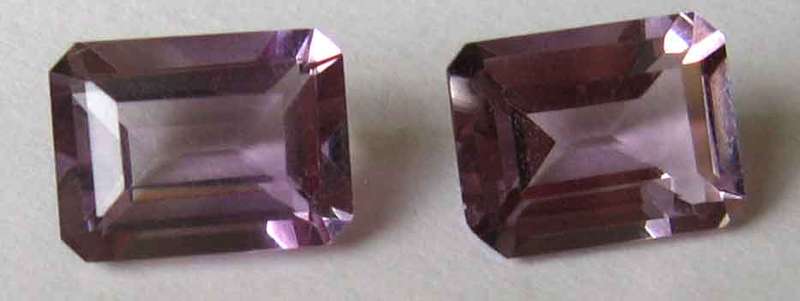 1 lot, 2 pieces of  8.00 x 6.00 mm Emerald - faceted cut Amethysts, T. W. 2.67 cts.