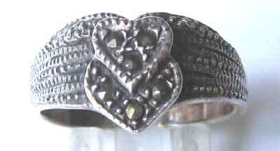 Lovely, Sterling Silver, Marcasite  Ring.