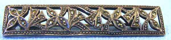 Solid 925 -Sterling Silver, Marcasite  Brooch
