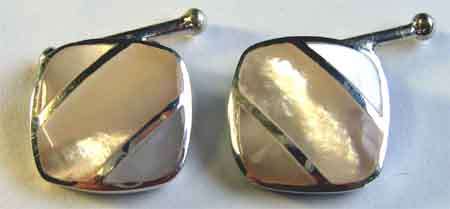 Lovely -Sterling Silver  and Mother of Pearls -  Cufflinks