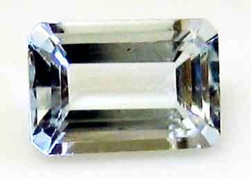 7.00 x 5.00 mm Emerald - Faceted  cut  Aquamarine   0.88cts.