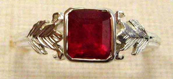 -Sterling silver and Genuine Ruby Ring
