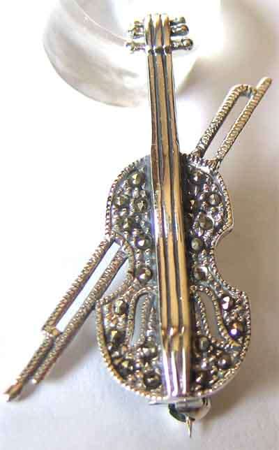 Lovely-Sterling Silver  and  Marcasite `` Cielo `` -  Brooch