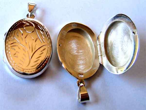 Sterling Silver  Oval locket- Pendant