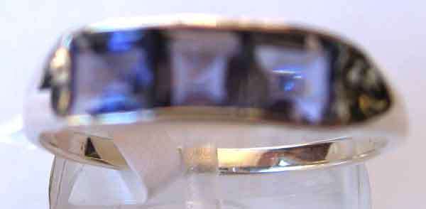 Genuine Iolite   in Sterling Silver Ring