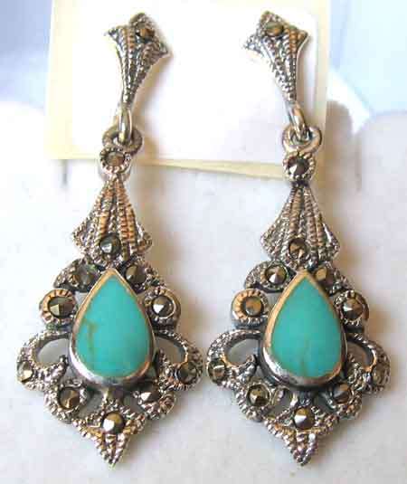 A beautiful  pair of Sterling Silver and  Marcasite  Earrings.