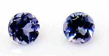 2 pieces of 2.50 mm round faceted cut tanzanites , T. W 0.13 ct