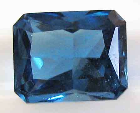 10.00 x 8.00 mm Emerald faceted cut   Blue Topaz  4.29 cts.
