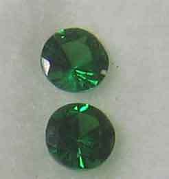 1 lot, 2 pieces of  2.60 mm round cut  Tsavorite, T. W. 0.18 cts