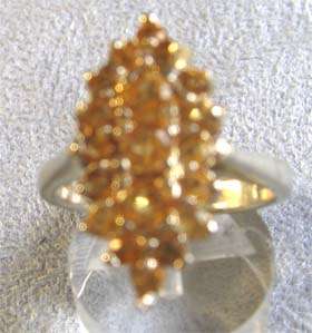 925- Sterling Silver and Genuine Citrines Ring