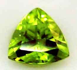 Genuine 7.00 mm Trillion -faceted cut  Peridot 1.13 cts.