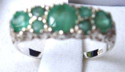 Sterling Silver and Emeralds Ring