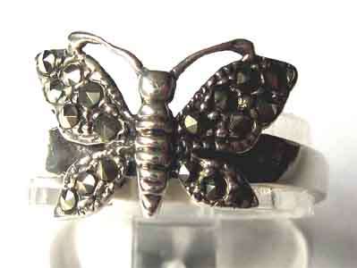 Sterling Silver , Marcasite ` butterfly`` Ring