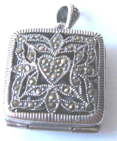 Style Sterling Silver & Marcasite  Pendant/ Bag