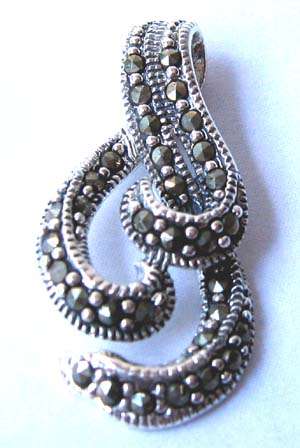 Pretty Sterling Silver and Marcasite  Pendant