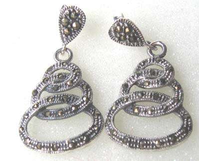 Lovely, 925 Sterling Silver, Marcasite Earrings