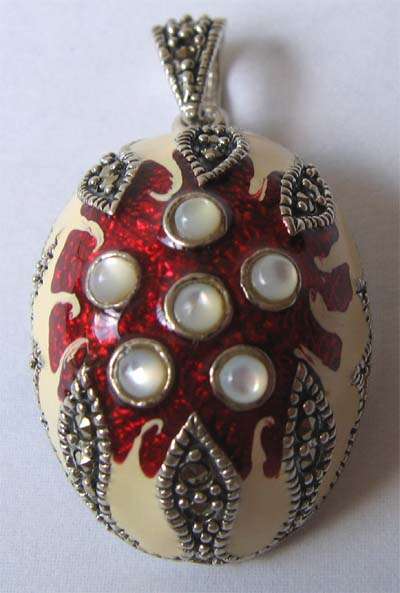 925 Sterling Silver, Marcasite and Moonstones  Pendant