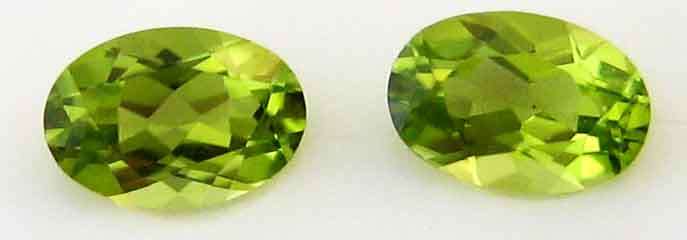 Genuine  7.00 x 5 .00 mm Oval  cut Peridot , T. W. 1.73cts 2 pc price/ piece