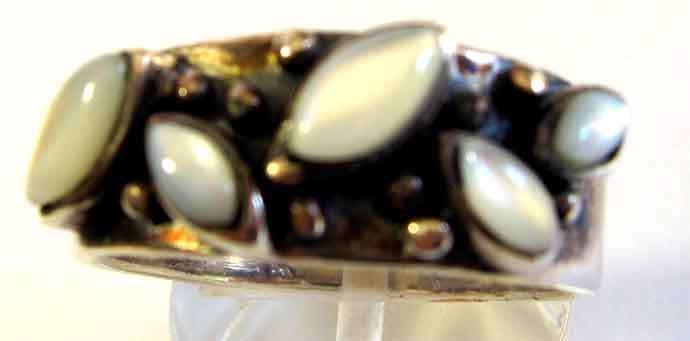 925- Sterling Silver and Moonstones Ring,