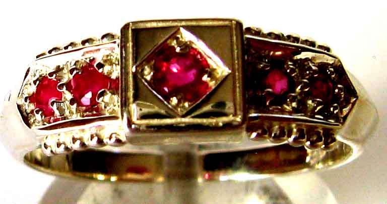 Genuine Sterling Silver and Rubies Ring.