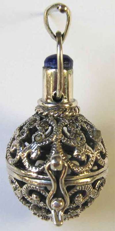 Stunning -Sterling Silver and Marcasite  Rattle Pendant