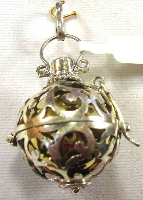 Stunning - Sterling Silver Rattle Pendant