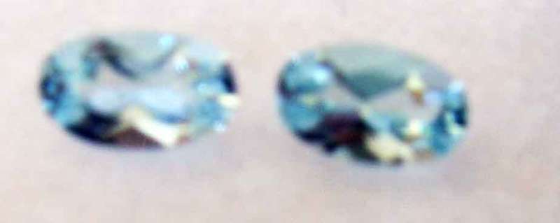 1 Lot, 2 Pieces of 6.00 x 4.00 mm Oval cut Aquamarines, t. w. 0.78 cts.