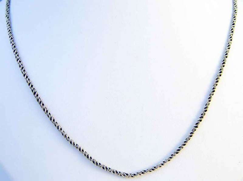 Genuine -Sterling Silver " pop- Corn " Chain 65cm long