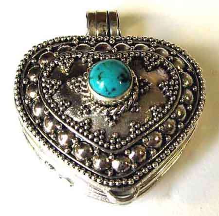 Sterling Silver and Turquoise " Heart " - Pendant.