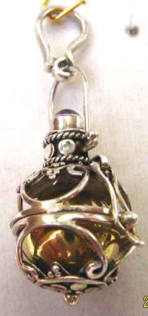 Sterling Silver Rattle Pendant