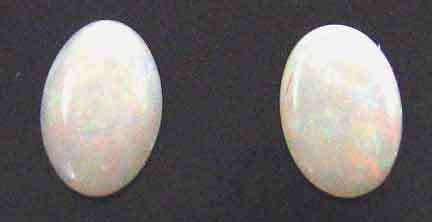 1 Lot, 2 Pieces of 6.00 x 4.00 mm Oval solid Australian Opals ,T. W.0.46 ct.