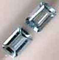 1 Lot, 2 Pieces of 6.00 x 4.00 mm Emerald cut Aquamarines, T. W. 0.74 ct.