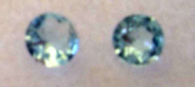 1 Lot, 2 Pieces of 4.50 mm Round cut Aquamarines, T. W. 0.63 ct.