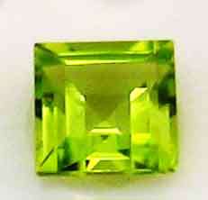 2 Pieces of 5.50 x 5.50 mm Princess cut Genuine Peridots, T. W. 1.94 ct.