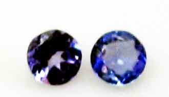 2 pieces of 2.60 mm Round cut Tanzanites, T. W. 0.14 ct.[price/piece]