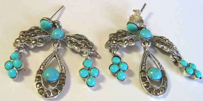 Excusite, Sterling Silver and Turquoise Earrings.
