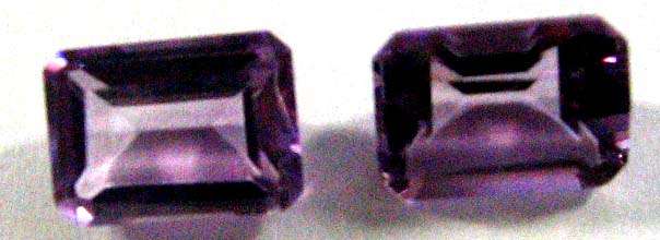 1 lot, 2 pieces of 6.00 x 4.00 mm Emerald faceted cut Amethysts , T. W. 0.95 ct.