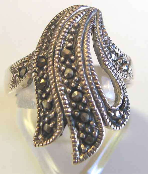 Elegant Sterling Silver and Marcasite RIng.