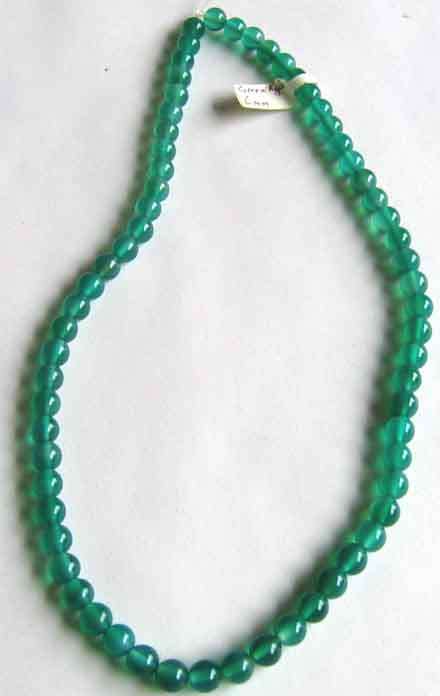 One string of 8.00 mm Round cut Beads Green Agate