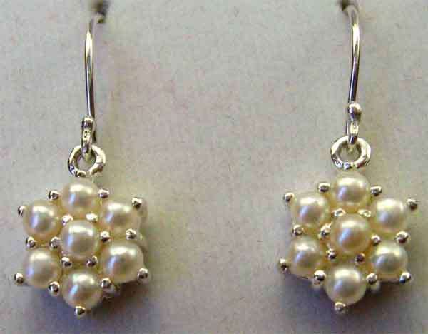 LOVELY STERLING SILVER AND PEARLS EARRINGS