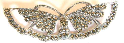 Genuine Sterling Silver and Marcasite '' Butterfly'' Brooch.