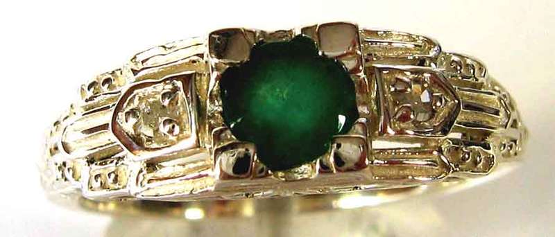 Genuine Emerald and Diamonds ring