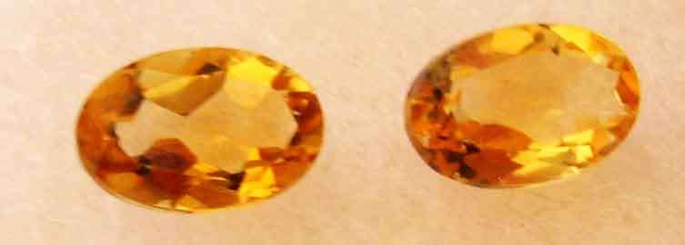 Genuine  2 PIECES OF 7.00 X 5.20 MM OVAL CUT CITRINES, T.W. 1.38 CT.