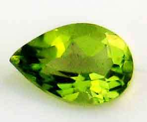 Genuine , 7.00 x 5.00 mm pear cut Peridot 0.79 ct.