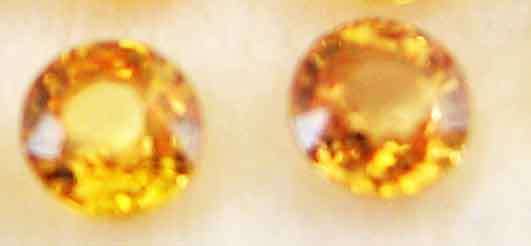 GENUINE SAPPHIRES , 2 PIECES OF 3.80 MM ROUND CUT YELLOW - SAPPHIRES , T. W. 0.62 CTS.