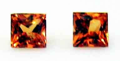 1 LOT, 2 PIECES OF 2.50 X 2.50 MM Princess CUT YELLOW  SAPPHIRES T.W. 0.27 CT.